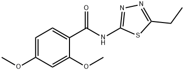 N-(5-ethyl-1,3,4-thiadiazol-2-yl)-2,4-dimethoxybenzamide 化学構造式