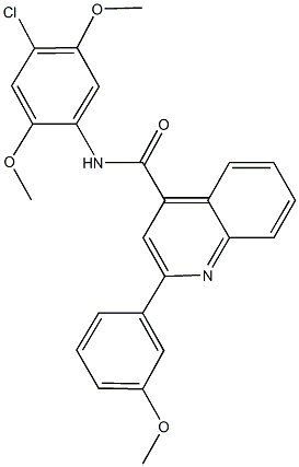 N-(4-chloro-2,5-dimethoxyphenyl)-2-(3-methoxyphenyl)-4-quinolinecarboxamide Structure