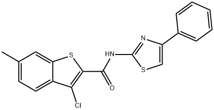 3-chloro-6-methyl-N-(4-phenyl-1,3-thiazol-2-yl)-1-benzothiophene-2-carboxamide Struktur