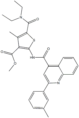 methyl 5-[(diethylamino)carbonyl]-4-methyl-2-({[2-(3-methylphenyl)-4-quinolinyl]carbonyl}amino)-3-thiophenecarboxylate Struktur
