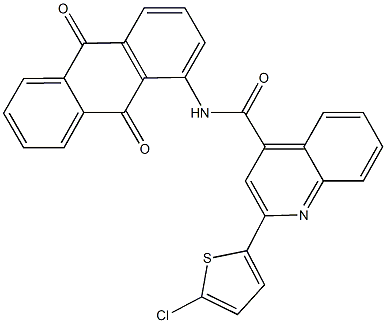 353478-05-4 2-(5-chloro-2-thienyl)-N-(9,10-dioxo-9,10-dihydro-1-anthracenyl)-4-quinolinecarboxamide