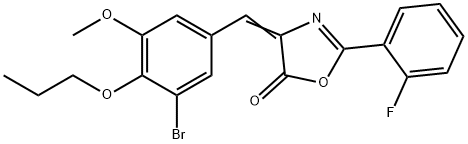 4-(3-bromo-5-methoxy-4-propoxybenzylidene)-2-(2-fluorophenyl)-1,3-oxazol-5(4H)-one Structure