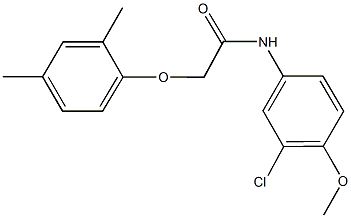 N-(3-chloro-4-methoxyphenyl)-2-(2,4-dimethylphenoxy)acetamide 结构式