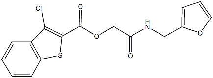 2-[(2-furylmethyl)amino]-2-oxoethyl 3-chloro-1-benzothiophene-2-carboxylate 结构式