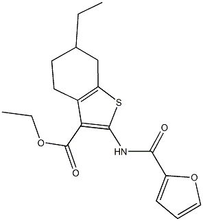 ethyl 6-ethyl-2-(2-furoylamino)-4,5,6,7-tetrahydro-1-benzothiophene-3-carboxylate Structure