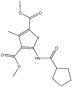 dimethyl 5-[(cyclopentylcarbonyl)amino]-3-methyl-2,4-thiophenedicarboxylate|