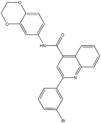 2-(3-bromophenyl)-N-(2,3-dihydro-1,4-benzodioxin-6-yl)-4-quinolinecarboxamide|