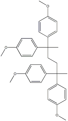 1-methoxy-4-[1,4,4-tris(4-methoxyphenyl)-1-methylpentyl]benzene Struktur