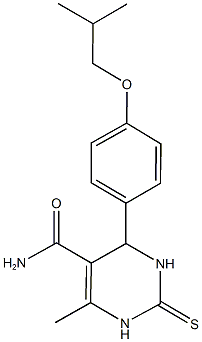 4-(4-isobutoxyphenyl)-6-methyl-2-thioxo-1,2,3,4-tetrahydro-5-pyrimidinecarboxamide 化学構造式