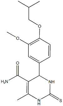 4-(4-isobutoxy-3-methoxyphenyl)-6-methyl-2-thioxo-1,2,3,4-tetrahydro-5-pyrimidinecarboxamide Structure