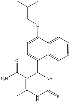 4-(4-isobutoxy-1-naphthyl)-6-methyl-2-thioxo-1,2,3,4-tetrahydro-5-pyrimidinecarboxamide 化学構造式