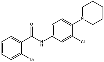 2-bromo-N-[3-chloro-4-(1-piperidinyl)phenyl]benzamide Structure