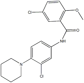 5-chloro-N-[3-chloro-4-(1-piperidinyl)phenyl]-2-methoxybenzamide,353483-01-9,结构式