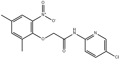 N-(5-chloro-2-pyridinyl)-2-{2-nitro-4,6-dimethylphenoxy}acetamide Struktur
