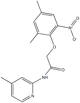 2-{2-nitro-4,6-dimethylphenoxy}-N-(4-methyl-2-pyridinyl)acetamide Structure