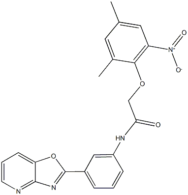 2-{2-nitro-4,6-dimethylphenoxy}-N-(3-[1,3]oxazolo[4,5-b]pyridin-2-ylphenyl)acetamide Structure