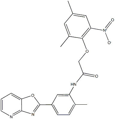 353483-22-4 2-{2-nitro-4,6-dimethylphenoxy}-N-(2-methyl-5-[1,3]oxazolo[4,5-b]pyridin-2-ylphenyl)acetamide