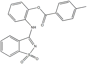 2-[(1,1-dioxido-1,2-benzisothiazol-3-yl)amino]phenyl 4-methylbenzoate 化学構造式