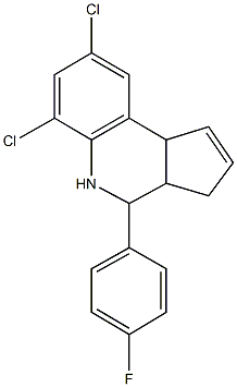 6,8-dichloro-4-(4-fluorophenyl)-3a,4,5,9b-tetrahydro-3H-cyclopenta[c]quinoline Struktur
