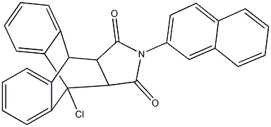 1-chloro-17-(2-naphthyl)-17-azapentacyclo[6.6.5.0~2,7~.0~9,14~.0~15,19~]nonadeca-2,4,6,9,11,13-hexaene-16,18-dione,353487-57-7,结构式