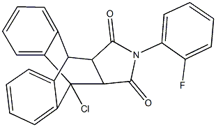 1-chloro-17-(2-fluorophenyl)-17-azapentacyclo[6.6.5.0~2,7~.0~9,14~.0~15,19~]nonadeca-2,4,6,9,11,13-hexaene-16,18-dione 化学構造式