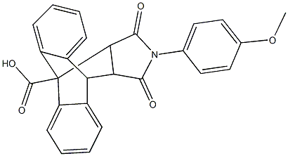 17-(4-methoxyphenyl)-16,18-dioxo-17-azapentacyclo[6.6.5.0~2,7~.0~9,14~.0~15,19~]nonadeca-2,4,6,9,11,13-hexaene-1-carboxylic acid 结构式