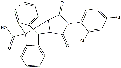 17-(2,4-dichlorophenyl)-16,18-dioxo-17-azapentacyclo[6.6.5.0~2,7~.0~9,14~.0~15,19~]nonadeca-2,4,6,9,11,13-hexaene-1-carboxylic acid Struktur