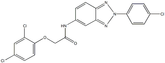 N-[2-(4-chlorophenyl)-2H-1,2,3-benzotriazol-5-yl]-2-(2,4-dichlorophenoxy)acetamide 化学構造式