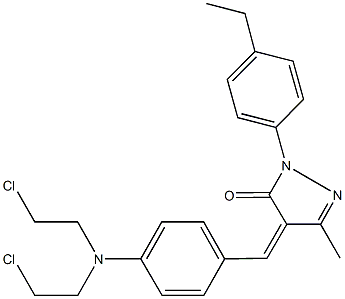 4-{4-[bis(2-chloroethyl)amino]benzylidene}-2-(4-ethylphenyl)-5-methyl-2,4-dihydro-3H-pyrazol-3-one Structure