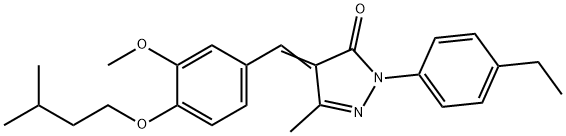 2-(4-ethylphenyl)-4-[4-(isopentyloxy)-3-methoxybenzylidene]-5-methyl-2,4-dihydro-3H-pyrazol-3-one Struktur