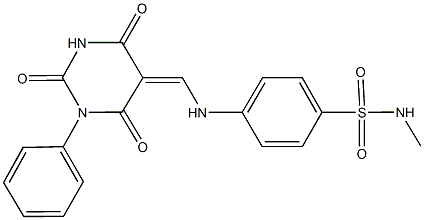 353488-77-4 N-methyl-4-{[(2,4,6-trioxo-1-phenyltetrahydro-5(2H)-pyrimidinylidene)methyl]amino}benzenesulfonamide