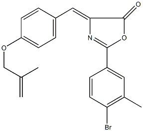 2-(4-bromo-3-methylphenyl)-4-{4-[(2-methyl-2-propenyl)oxy]benzylidene}-1,3-oxazol-5(4H)-one Struktur