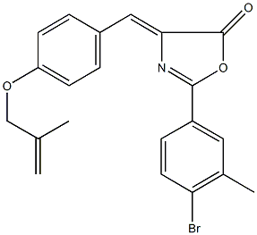 2-(4-bromo-3-methylphenyl)-4-{4-[(2-methyl-2-propenyl)oxy]benzylidene}-1,3-oxazol-5(4H)-one 化学構造式