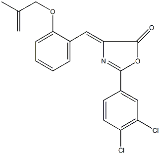 2-(3,4-dichlorophenyl)-4-{2-[(2-methyl-2-propenyl)oxy]benzylidene}-1,3-oxazol-5(4H)-one Struktur