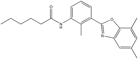 N-[3-(5,7-dimethyl-1,3-benzoxazol-2-yl)-2-methylphenyl]hexanamide Structure