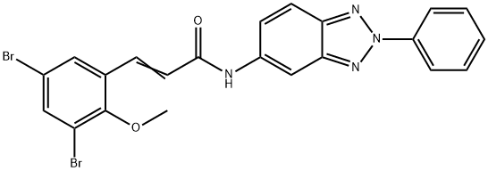 3-(3,5-dibromo-2-methoxyphenyl)-N-(2-phenyl-2H-1,2,3-benzotriazol-5-yl)acrylamide 化学構造式