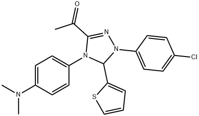 1-[1-(4-chlorophenyl)-4-[4-(dimethylamino)phenyl]-5-(2-thienyl)-4,5-dihydro-1H-1,2,4-triazol-3-yl]ethanone,353489-26-6,结构式