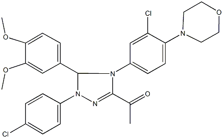 1-[4-[3-chloro-4-(4-morpholinyl)phenyl]-1-(4-chlorophenyl)-5-(3,4-dimethoxyphenyl)-4,5-dihydro-1H-1,2,4-triazol-3-yl]ethanone|