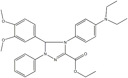 ethyl 4-[4-(diethylamino)phenyl]-5-(3,4-dimethoxyphenyl)-1-phenyl-4,5-dihydro-1H-1,2,4-triazole-3-carboxylate Structure