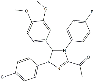 1-[1-(4-chlorophenyl)-5-(3,4-dimethoxyphenyl)-4-(4-fluorophenyl)-4,5-dihydro-1H-1,2,4-triazol-3-yl]ethanone Structure