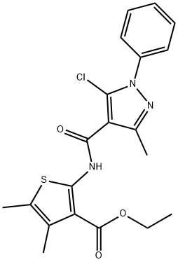 ethyl 2-{[(5-chloro-3-methyl-1-phenyl-1H-pyrazol-4-yl)carbonyl]amino}-4,5-dimethyl-3-thiophenecarboxylate Structure