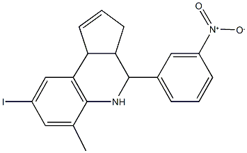 4-{3-nitrophenyl}-8-iodo-6-methyl-3a,4,5,9b-tetrahydro-3H-cyclopenta[c]quinoline Structure