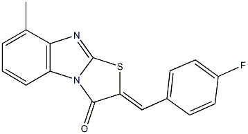 2-(4-fluorobenzylidene)-8-methyl[1,3]thiazolo[3,2-a]benzimidazol-3(2H)-one 化学構造式