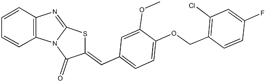 353500-63-7 2-{4-[(2-chloro-4-fluorobenzyl)oxy]-3-methoxybenzylidene}[1,3]thiazolo[3,2-a]benzimidazol-3(2H)-one