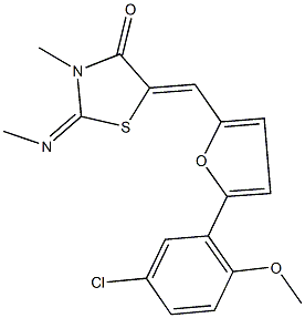 5-{[5-(5-chloro-2-methoxyphenyl)-2-furyl]methylene}-3-methyl-2-(methylimino)-1,3-thiazolidin-4-one,353500-66-0,结构式