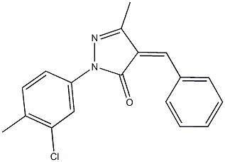 4-benzylidene-2-(3-chloro-4-methylphenyl)-5-methyl-2,4-dihydro-3H-pyrazol-3-one,353500-93-3,结构式