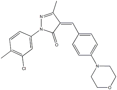 2-(3-chloro-4-methylphenyl)-5-methyl-4-[4-(4-morpholinyl)benzylidene]-2,4-dihydro-3H-pyrazol-3-one Structure