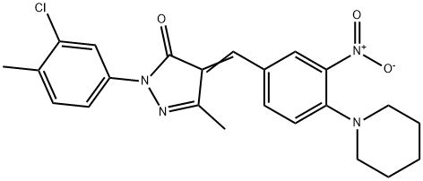 2-(3-chloro-4-methylphenyl)-4-[3-nitro-4-(1-piperidinyl)benzylidene]-5-methyl-2,4-dihydro-3H-pyrazol-3-one|