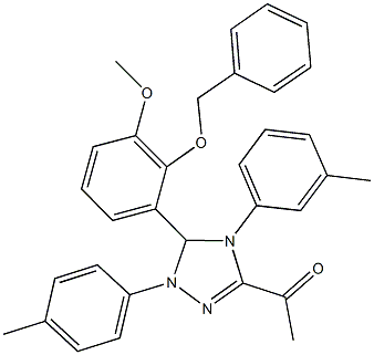 1-[5-[2-(benzyloxy)-3-methoxyphenyl]-4-(3-methylphenyl)-1-(4-methylphenyl)-4,5-dihydro-1H-1,2,4-triazol-3-yl]ethanone|