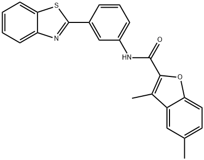 N-[3-(1,3-benzothiazol-2-yl)phenyl]-3,5-dimethyl-1-benzofuran-2-carboxamide Structure